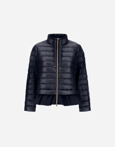 Herno Jacket In Nylon Ultralight And New Techno Taffeta In Blue