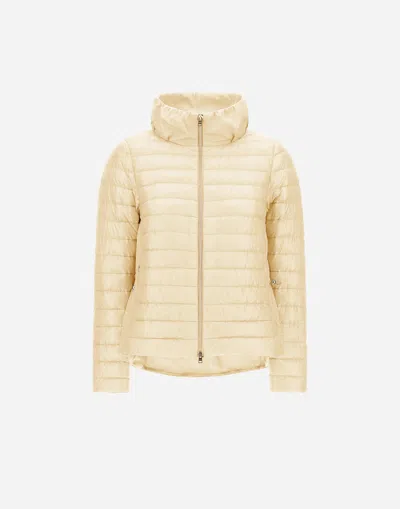 Herno Jacket In Nylon Ultralight And New Techno Taffeta In Ivory
