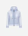 Herno Jacket In See-through Mesh In Blue