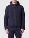 Herno Blue Technical Fabric Hooded Jacket In Blue