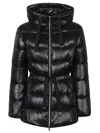 Herno Women Black Ultralight Nylon Hooded Down Jacket In Multi