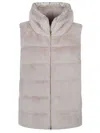 Herno Lady Faux Fur Down Vest In Neutral