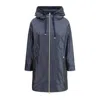 Herno Long Waterproof Hooded Jacket With Elastic Waistband In New Blu