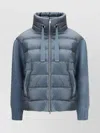 Herno Women Down Jacket With Wool Sleeves In Blue