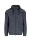 Herno Blue Double-layer Ripstop Nylon Jacket In Gray
