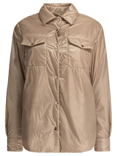 Herno Jacket-shirt In Nylon Ultralight In Beige