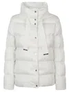 Herno Quilted Cape Jacket High Collar In White