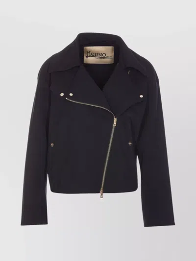 HERNO JACKET WITH NOTCHED LAPELS AND METAL HARDWARE
