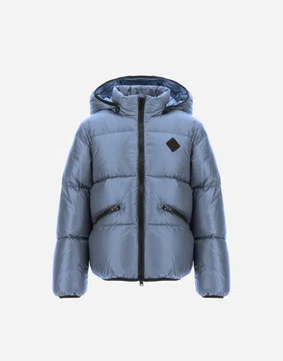 Herno Kids' Jacket With Removable Hood In Nylon Ultralight In Blue