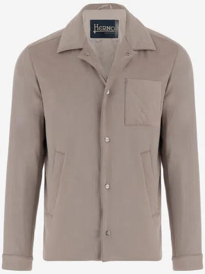 HERNO JACKET WITH SUEDE EFFECT