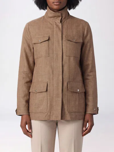 Herno Jacket Woman Color Beige In Brown