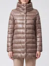 Herno Amelia Stand Collar Down Coat In Brown