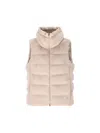 Herno Vest In Lady Alternative Fur And Nylon Ultralight In Neutral