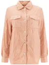 Herno Long Sleeved Press-stud Down Jacket In Pink