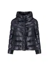 Herno Quilted High-collar Black Nylon Coat In Black