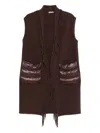 Herno Resort Waistcoat In Warmy & Nylon Ultralight In Brown