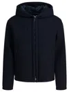 Herno Blue Viscose Padded Vest In Black