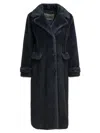 Herno Coat In Melange Alternative Mink Fur In Gray