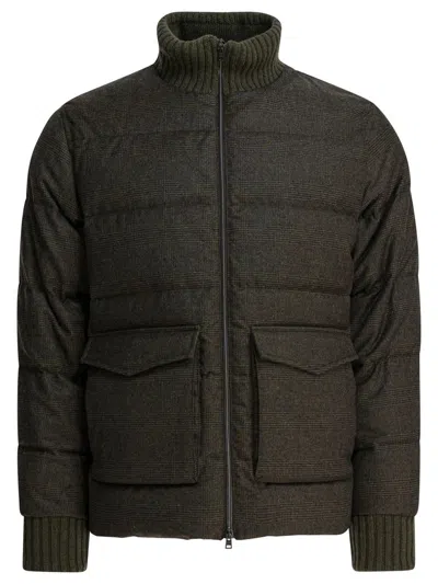 Herno Wool And Cashmere Bomber Jacket Jackets And Coats Green In Black