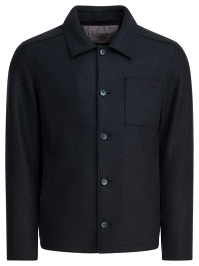 HERNO HERNO VIRGIN WOOL OVERSHIRT JACKET