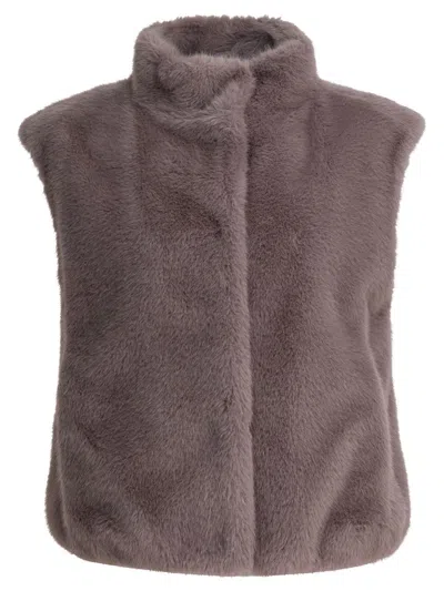Herno Pink Hooded Polyester Coat In Brown