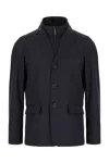 Herno Gore-tex Blazer Jacket With Removable Wind Guard In Navy Blue