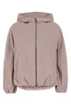 Herno Nylon Jacket With Hood And Elasticated Cuffs In Pink
