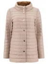 Herno Reversible Button-up Padded Down Jacket In Beige