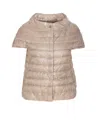 Herno Reversible Button-up Padded Down Jacket In Beige