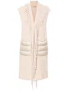 Herno Fringed Gilet In Beige