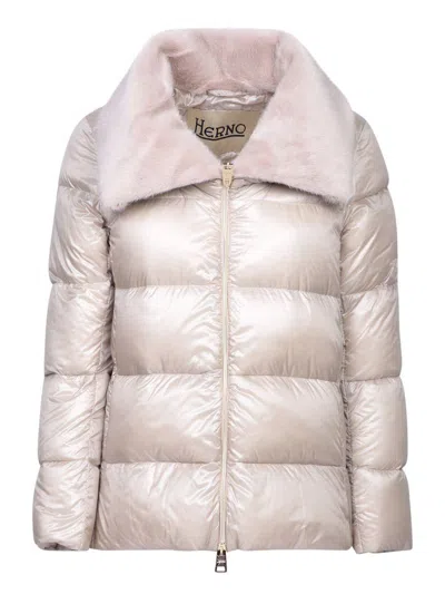 Herno Chantilly Down Jacket With Ultralight Nylon In Neutral