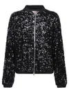Herno Sequin-embellished Bomber Jacket In Black