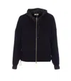 Herno Zip Sweatshirt Drawstring Hood In Black