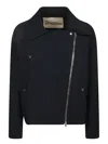 Herno Biker Jacket With Asymmetrical Zip Closure In Black