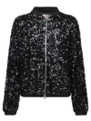 Herno Sequin-embellished Bomber Jacket In Black