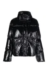 Herno High Collar Long Sleeves Shiny Finish Side Pockets In Black