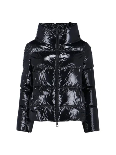 Herno High Collar Quilted Down Jacket In Black
