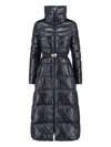 Herno Maxi Puffer Jacket With Belt And High Collar In Black