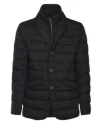 Herno Tailored Black Puffer Jacket With Notched Collar In Black