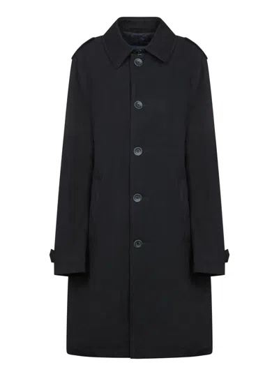 Herno Buttoned Single-breasted Coat In Black