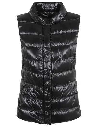 Herno High-neck Padded Gilet In Black