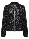 Herno Sequin-embellished Bomber Jacket In Black