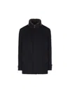 Herno Cashmere High-neck Jacket In Blue