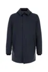 Herno Navy Blue Polyester Jacket In Blue