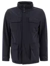 Herno Dark Blue Polyester City Life Jacket With High Collar