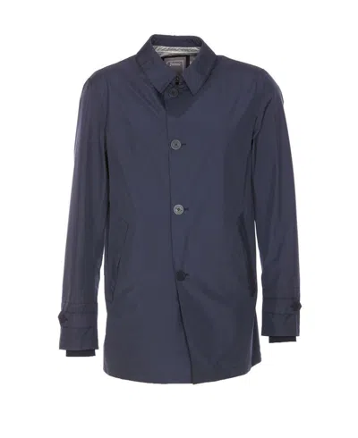 Herno Long Sleeve Shirt Jacket In Blue
