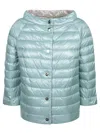 Herno Reversible Blue Jacket With Button Front Closure In Blue
