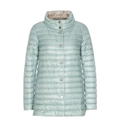 Herno Sky Blue Quilted Reversible Jacket In Multi