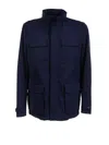 Herno Dark Blue Polyester City Life Jacket With High Collar