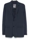Herno Tailored Black Blazer With Notched Lapels In Blue